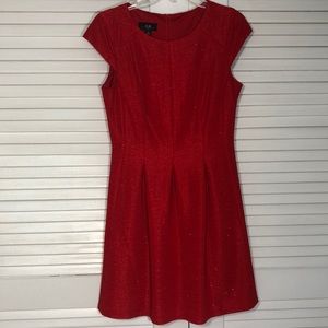 Red Shimmering Pleated Dress Size 8 ❤️